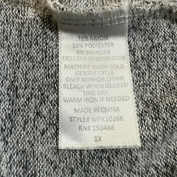 Market & Spruce Gray (Grey) Hooded Knit Top Women’s 1X – Plus Size - Picture 7 of 8